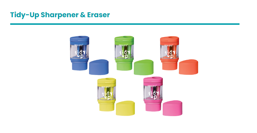 TIDY-UP SHARPENER AND ERASER
